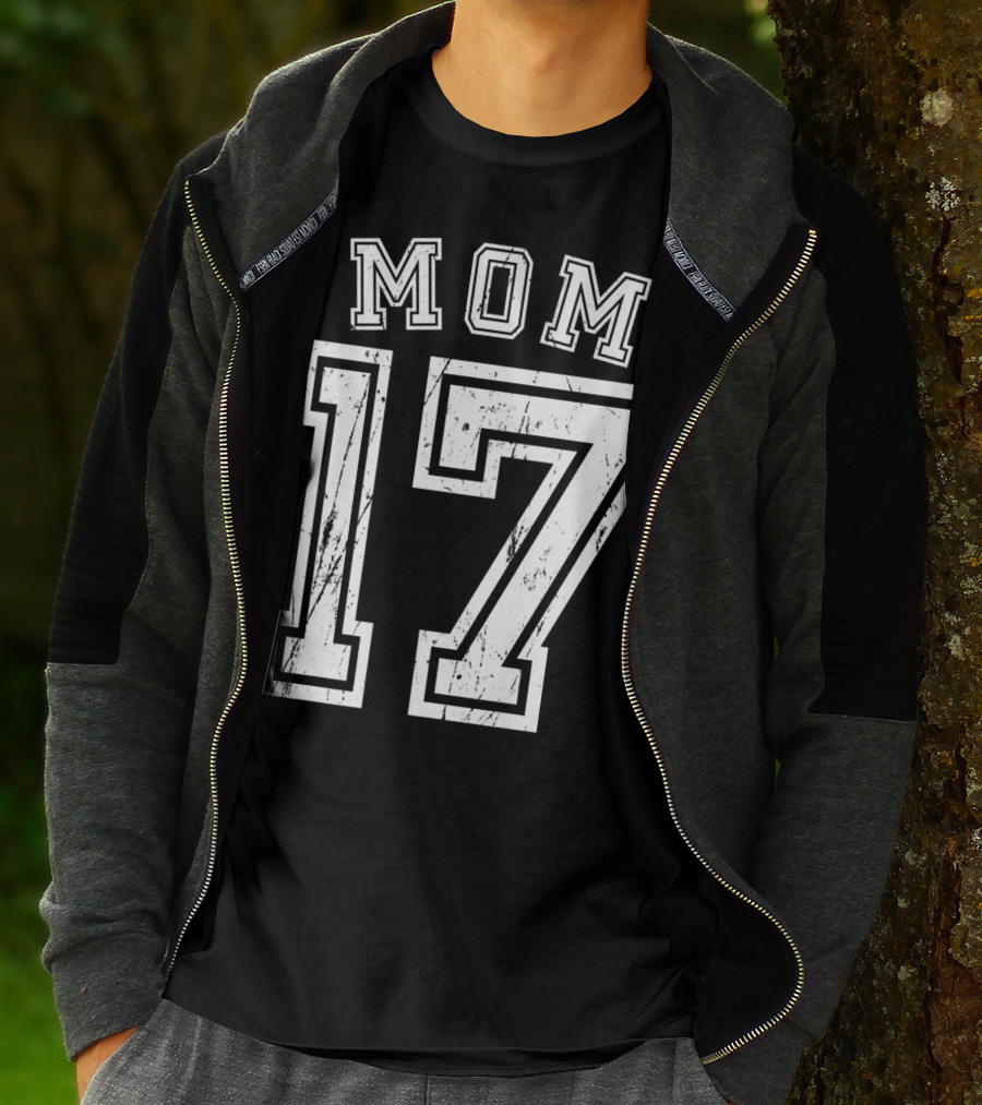 Mom 17 Seventeen Soccer Hockey Football Softball T-Shirt
