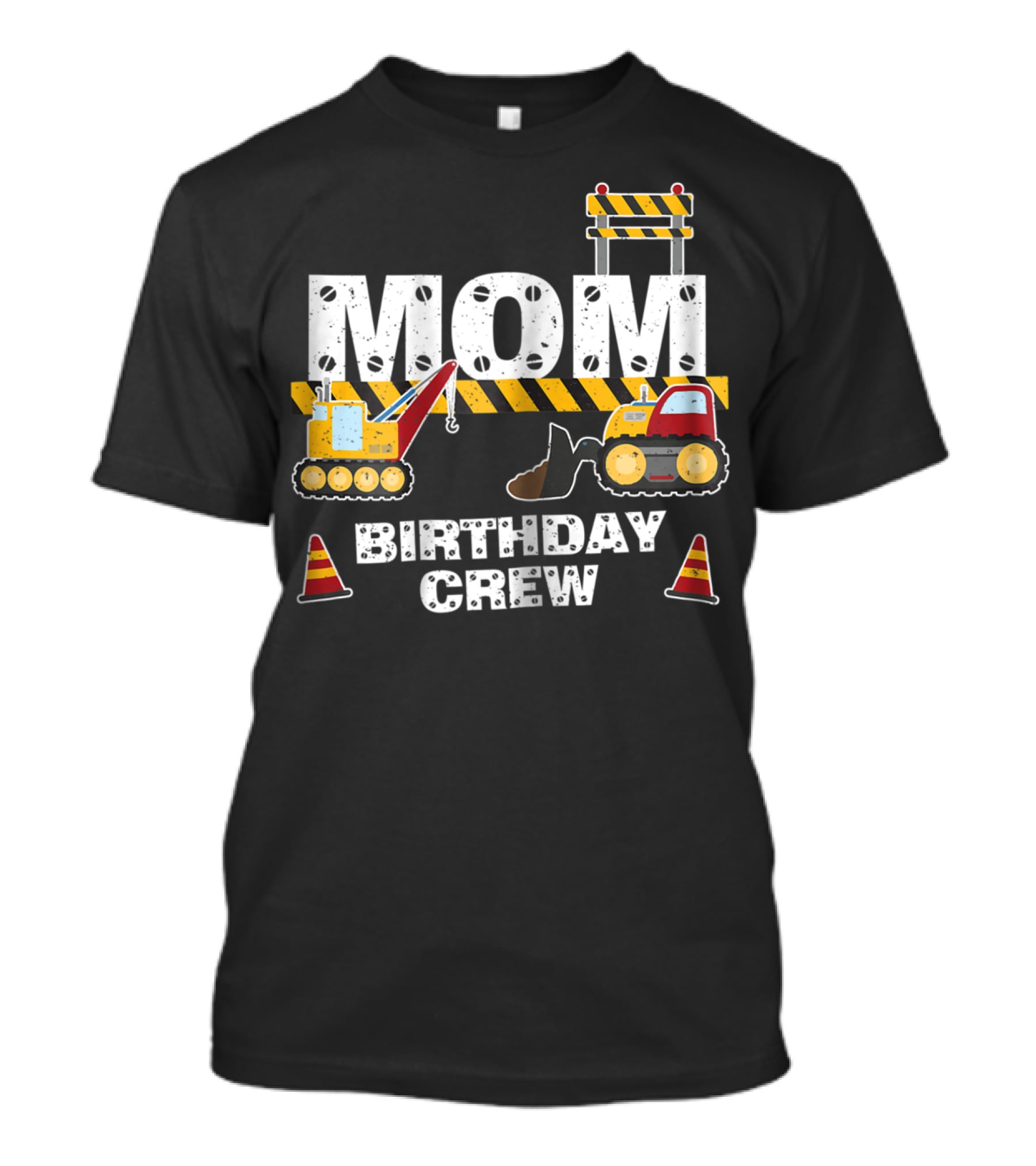 Mom Construction Theme Birthday Crew Party T-Shirt
