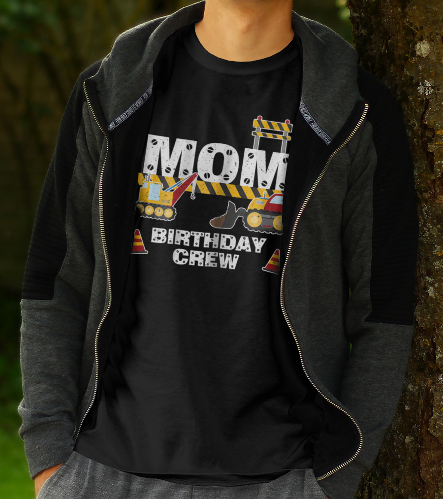 Mom Construction Theme Birthday Crew Party T-Shirt