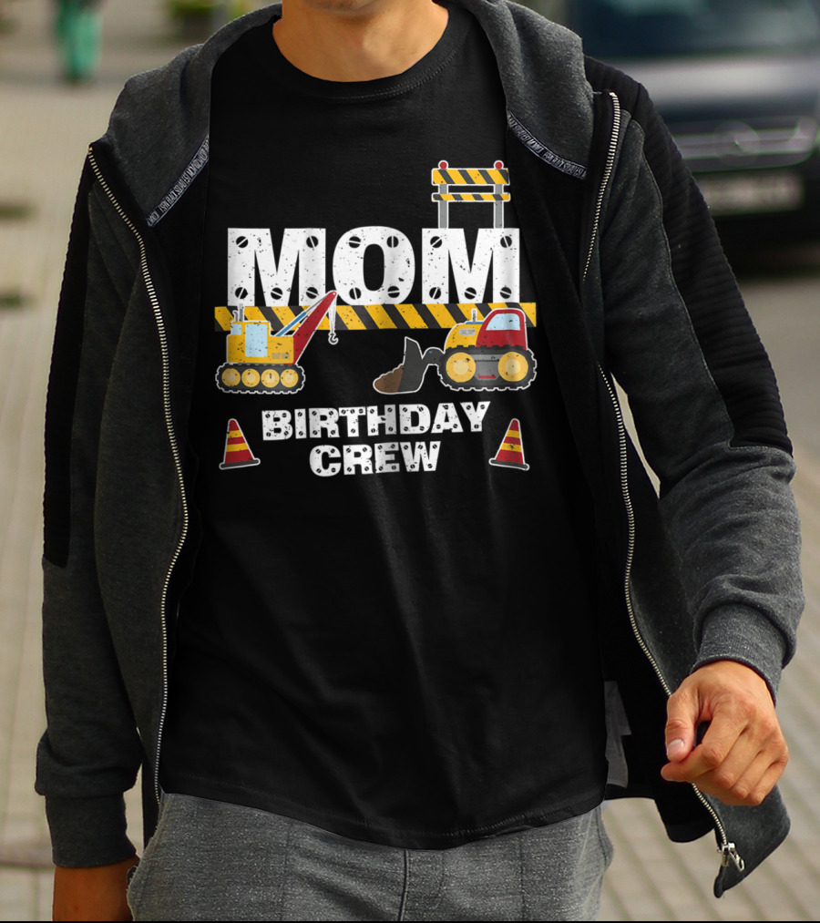 Mom Construction Theme Birthday Crew Party T-Shirt
