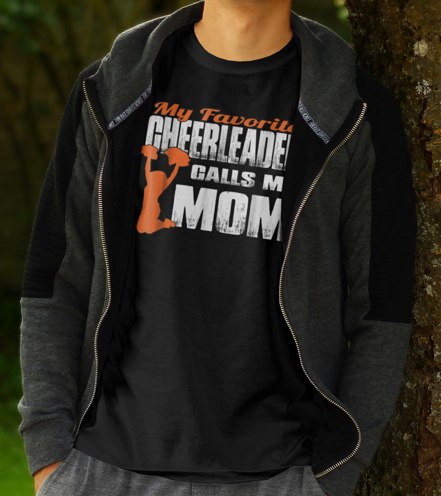 My Favorite Cheerleader Calls Me Mom Cheer Mom Orange35 T-Shirt