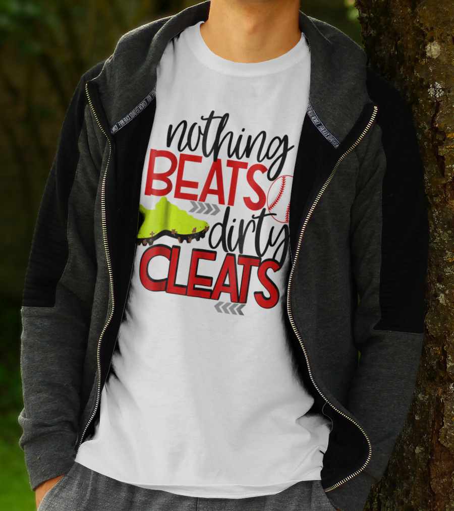 Nothing Beats Dirty Cleats Baseball Cute Kids Mom57 T-Shirt
