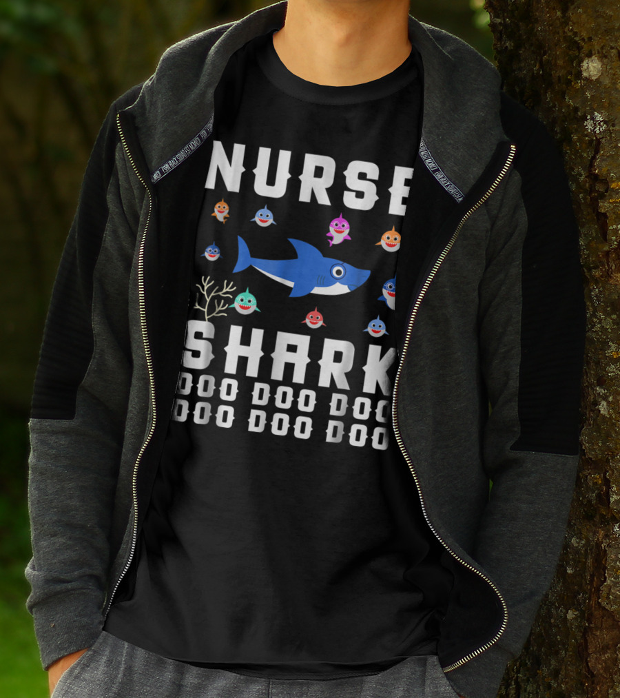 Nurse Shark Doo Doo Doo Family Fun With Colorful Baby Sharks T-Shirt