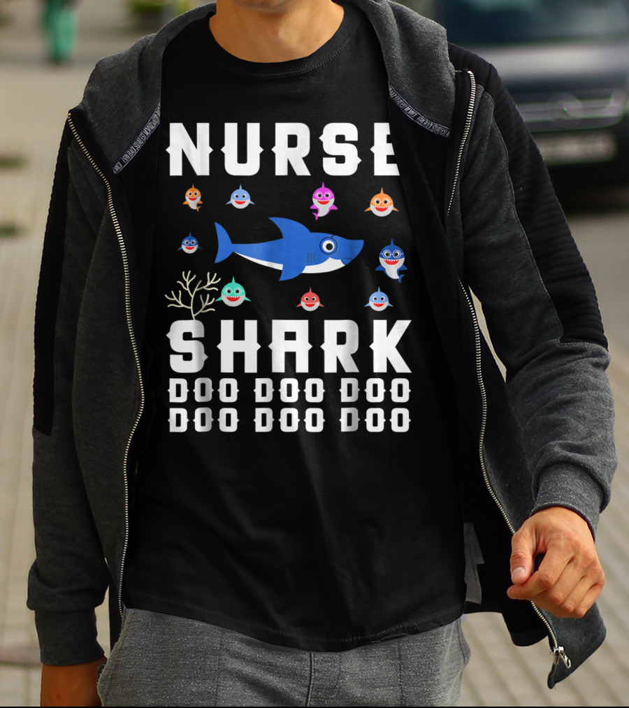 Nurse Shark Doo Doo Doo Family Fun With Colorful Baby Sharks T-Shirt