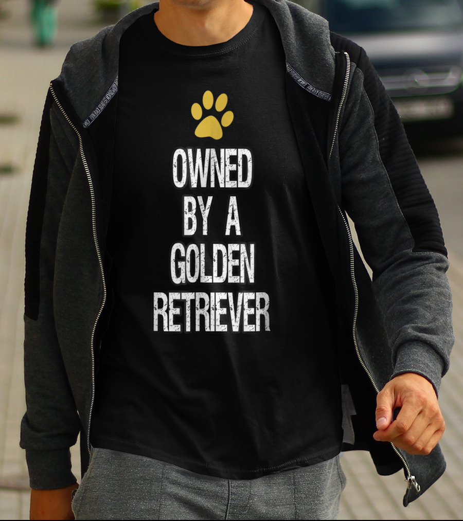 Owned By A Golden Retriever Paw Prints T-Shirt