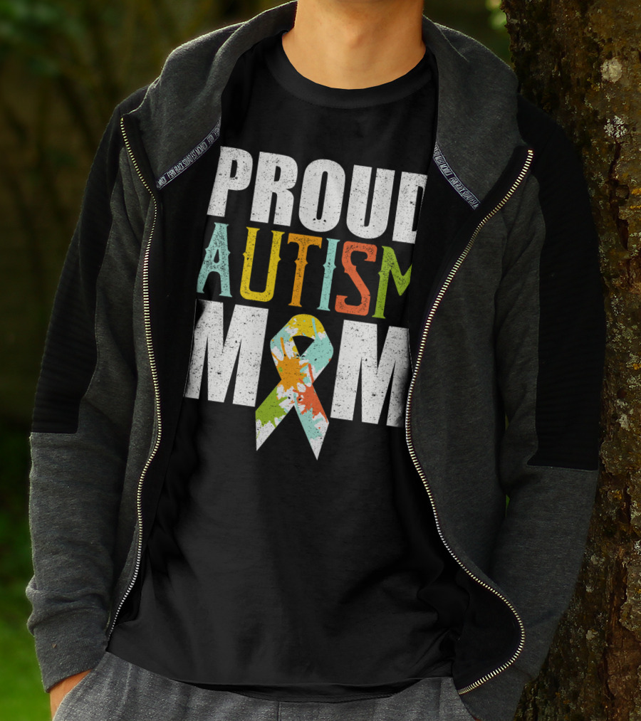 Proud Autism Mom Multicolor Awareness T-Shirt
