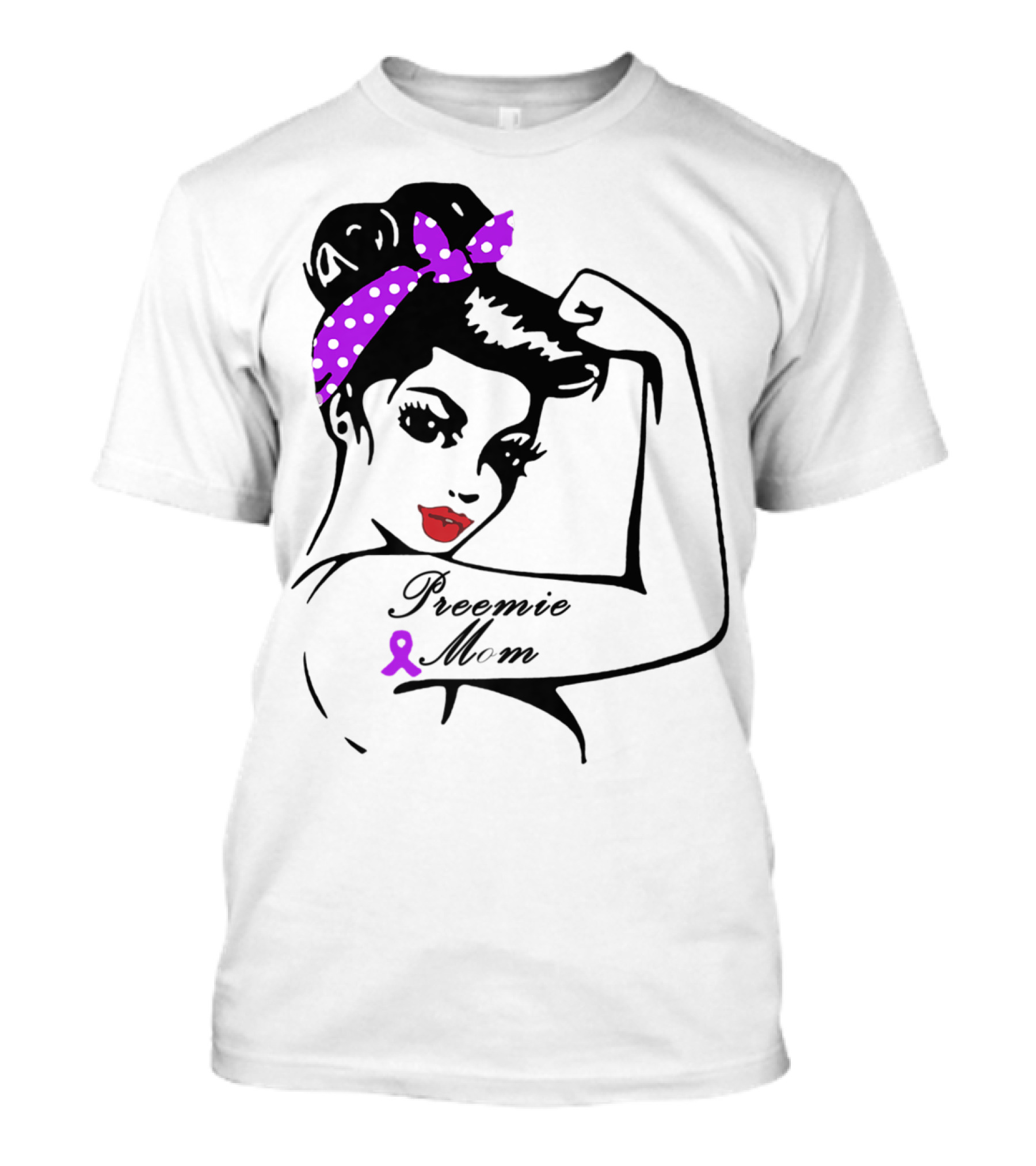 Preemie Mom Strong Rosie Purple T-Shirt