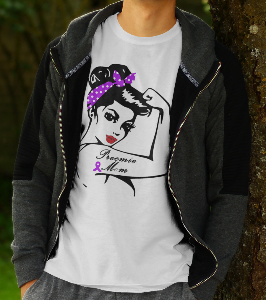 Preemie Mom Strong Rosie Purple T-Shirt