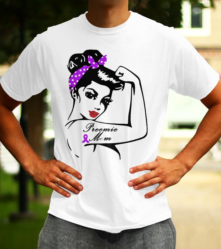 Preemie Mom Strong Rosie Purple T-Shirt