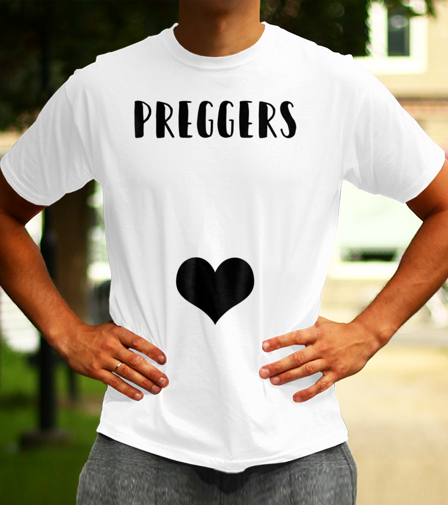 Preggers Announce Baby Prego Mom Heart Idea46 T-Shirt
