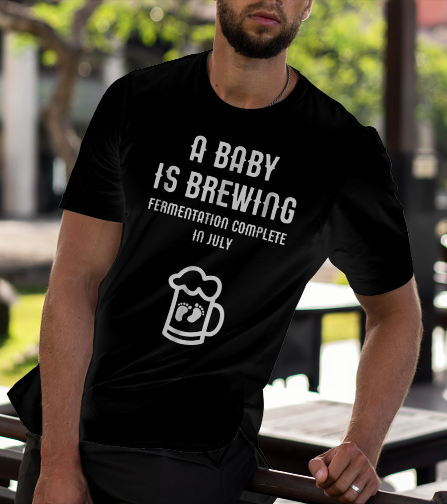 A Baby Is Brewing Fermentation Complete In July Footprint Beer Mug T-Shirt