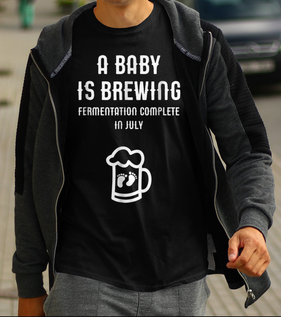 A Baby Is Brewing Fermentation Complete In July Footprint Beer Mug T-Shirt