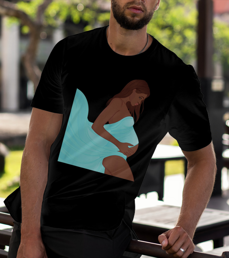 Pregnancy Black Girl Magic African Queen Mom57 T-Shirt