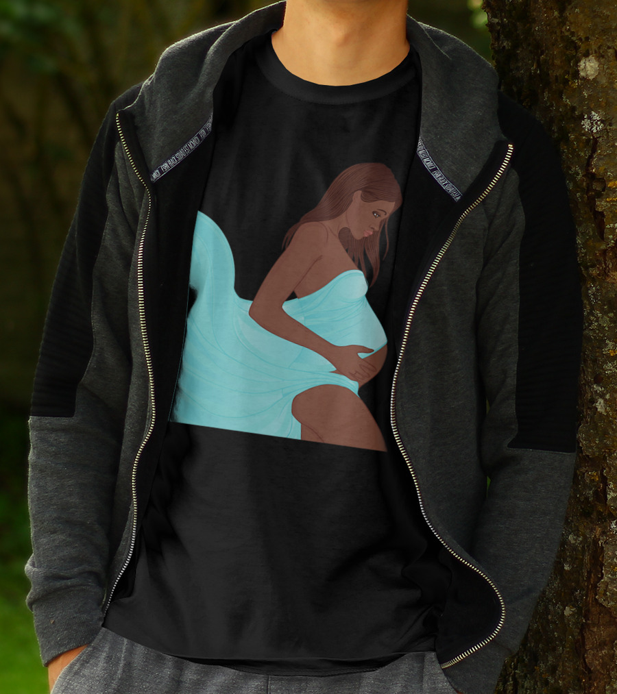 Pregnancy Black Girl Magic African Queen Mom57 T-Shirt