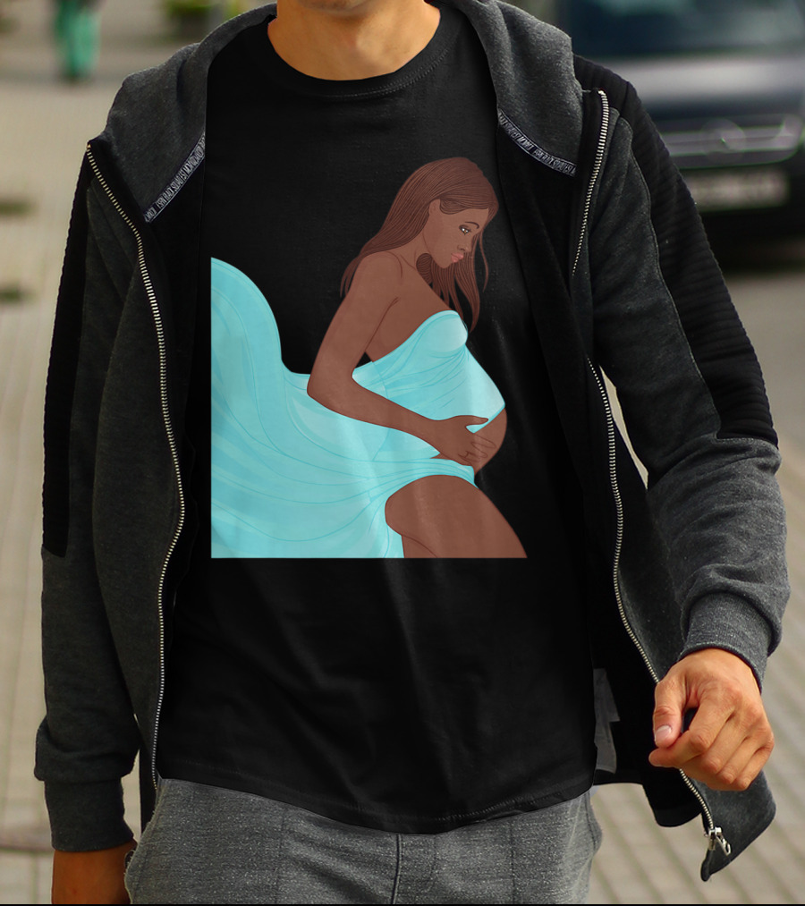 Pregnancy Black Girl Magic African Queen Mom57 T-Shirt