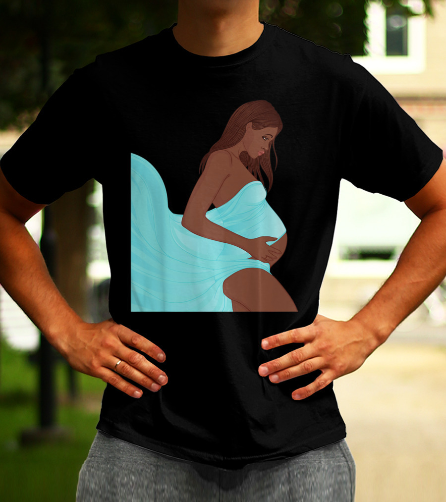 Pregnancy Black Girl Magic African Queen Mom57 T-Shirt