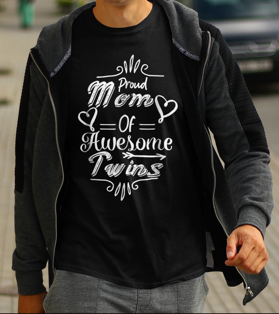 Proud Mom Of Awesome Twins T-Shirt