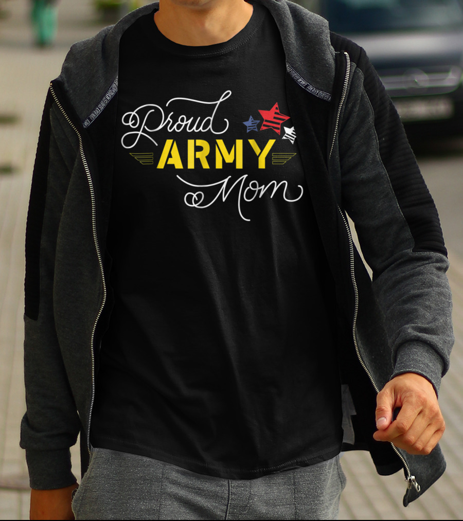 Proud Army Mom Stars Military Family T-Shirt
