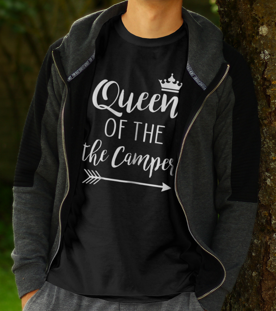 Queen Of The Camper Funny Mom Camping Arrow Crown T-Shirt