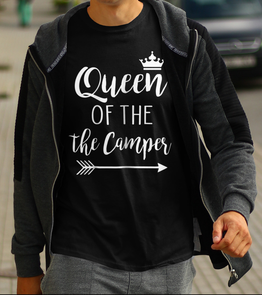 Queen Of The Camper Funny Mom Camping Arrow Crown T-Shirt