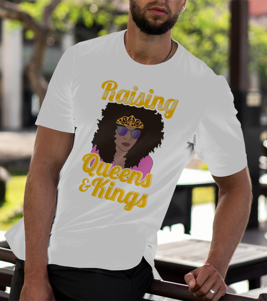 Raising Queens And Kings Afro Mama Tiara Sunglasses T-Shirt
