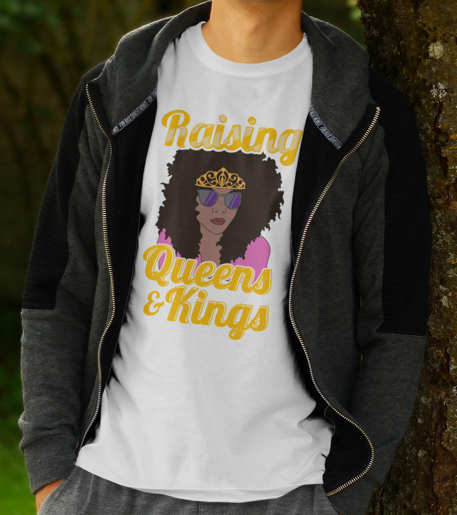 Raising Queens And Kings Afro Mama Tiara Sunglasses T-Shirt
