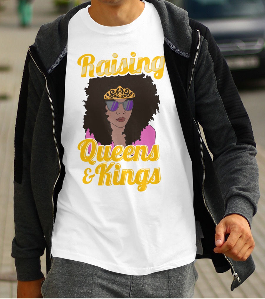 Raising Queens And Kings Afro Mama Tiara Sunglasses T-Shirt