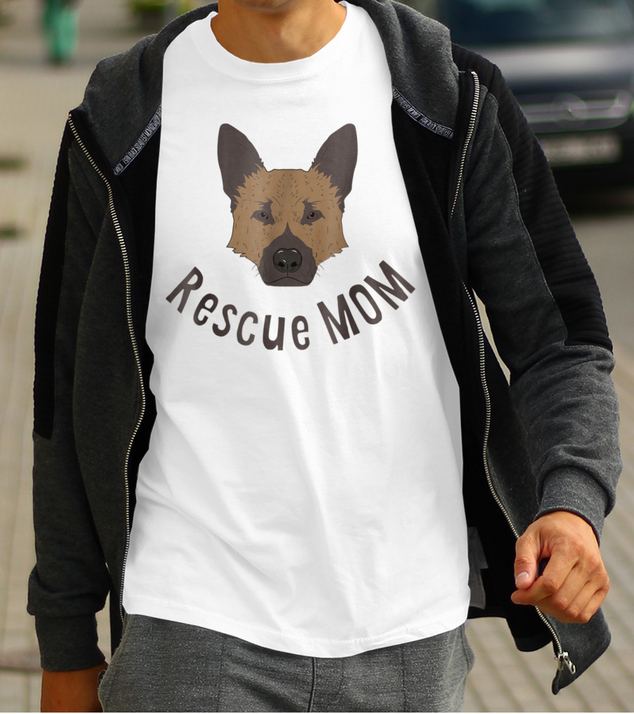 Rescue Mom Love My German Shepherd Rescue Dog German Shepherd Rescue Mom T-Shirt