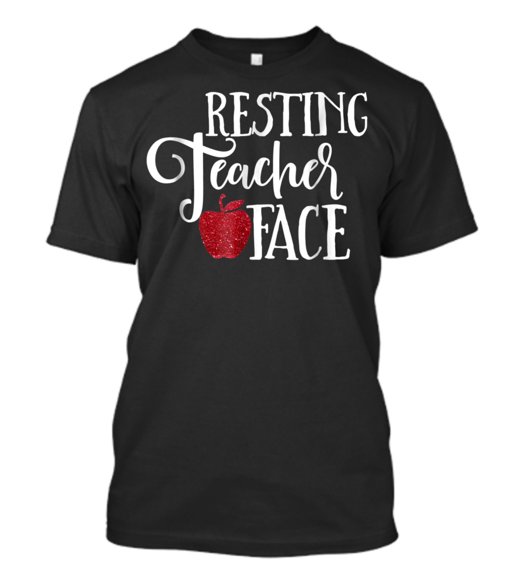 Resting Teacher Face Apple School Funny Mom Wife T-Shirt