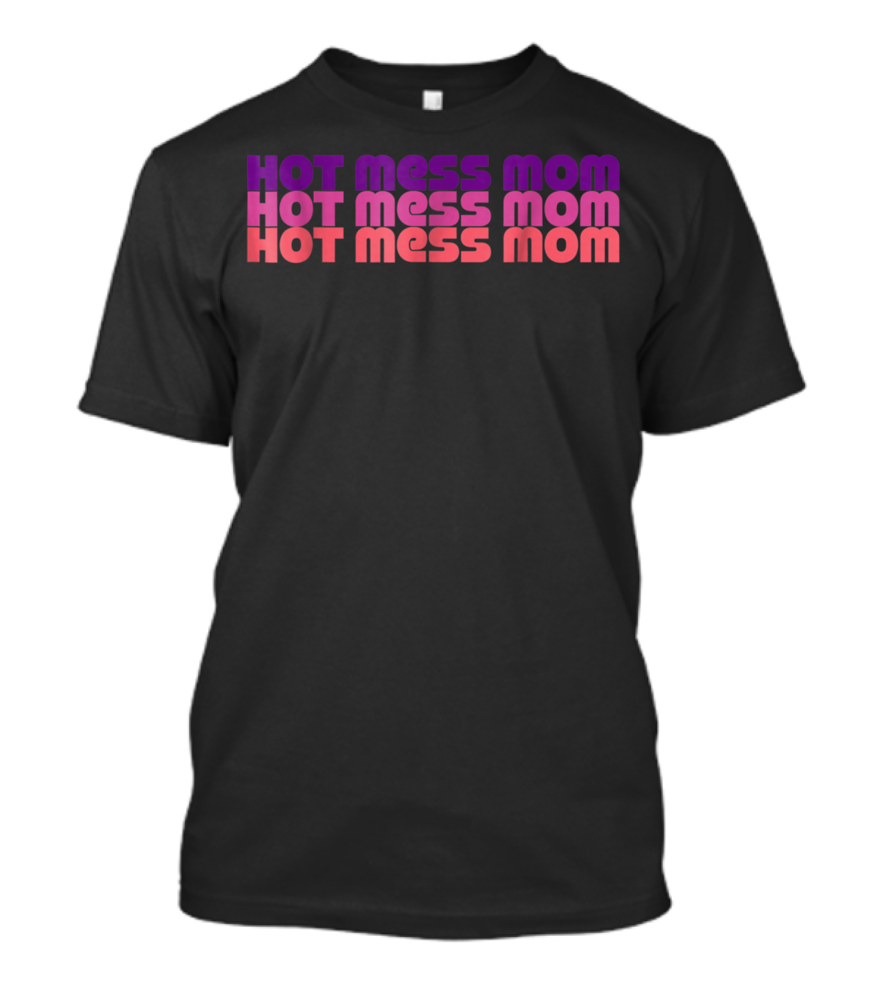 Retro 70s Style Vintage Hot Mess Mom Gradient Typography T-Shirt