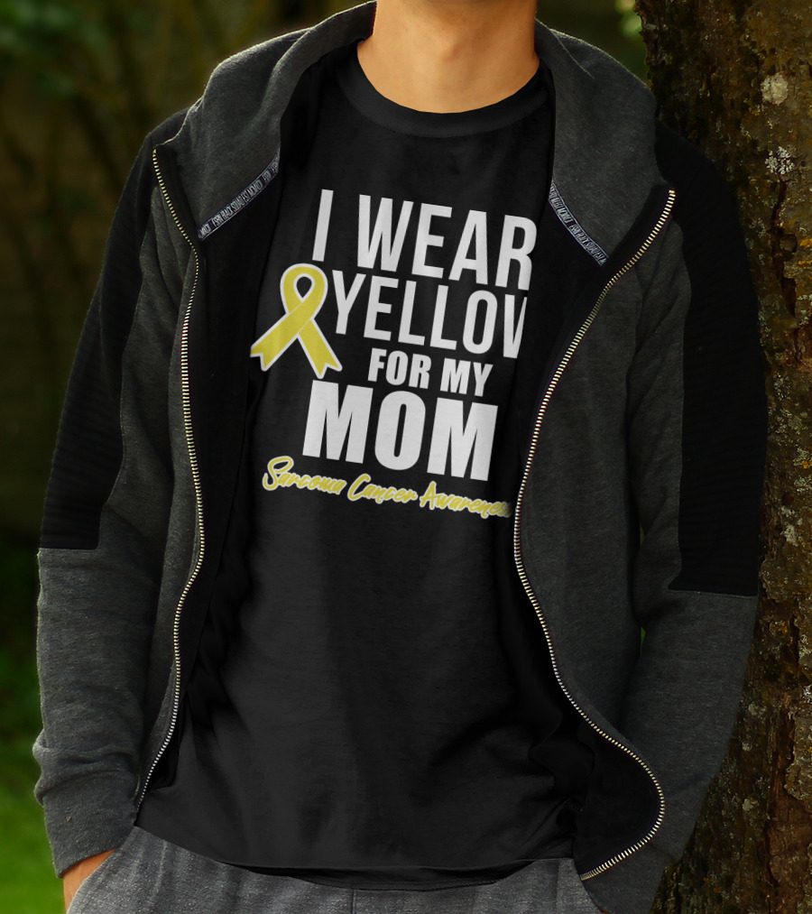 I Wear Yellow For My Mom Sarcoma Cancer Awareness T-Shirt