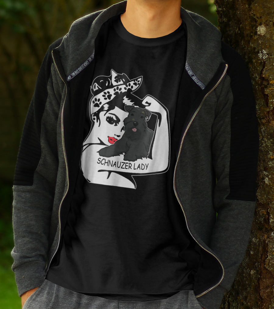 Schnauzer Strong Lady Mom Funny Birthday T-Shirt