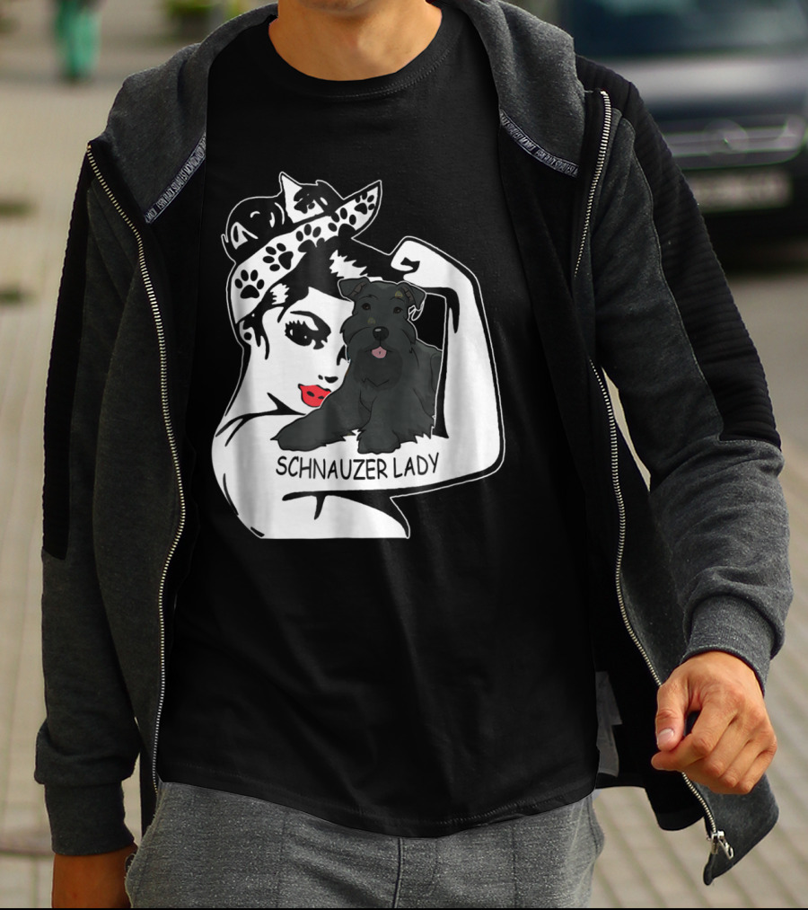 Schnauzer Strong Lady Mom Funny Birthday T-Shirt