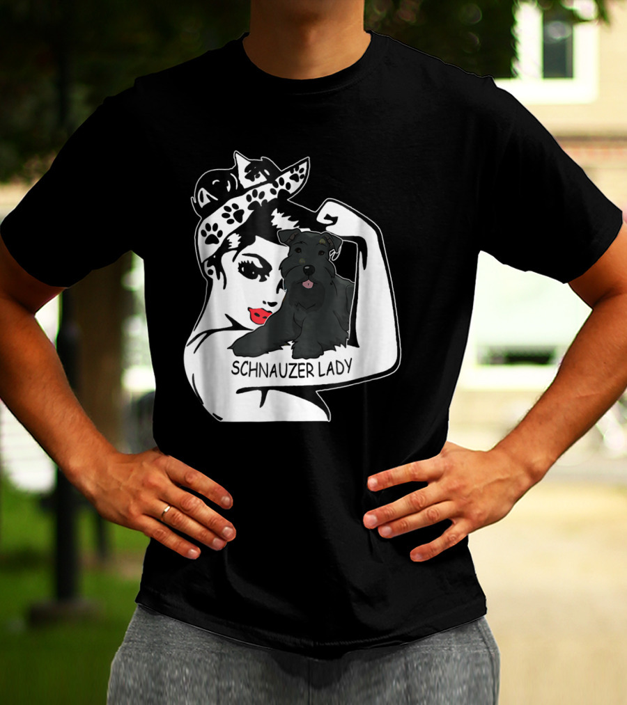Schnauzer Strong Lady Mom Funny Birthday T-Shirt