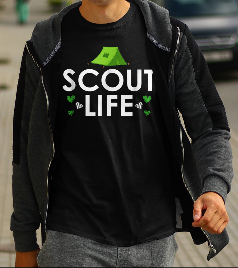 Scout Life Green Tent Camping Adventure Scouting T-Shirt