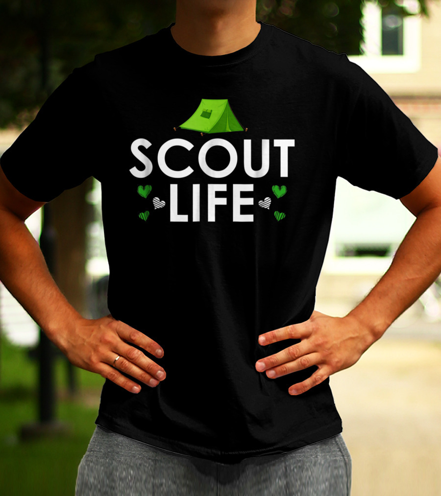 Scout Life Green Tent Camping Adventure Scouting T-Shirt