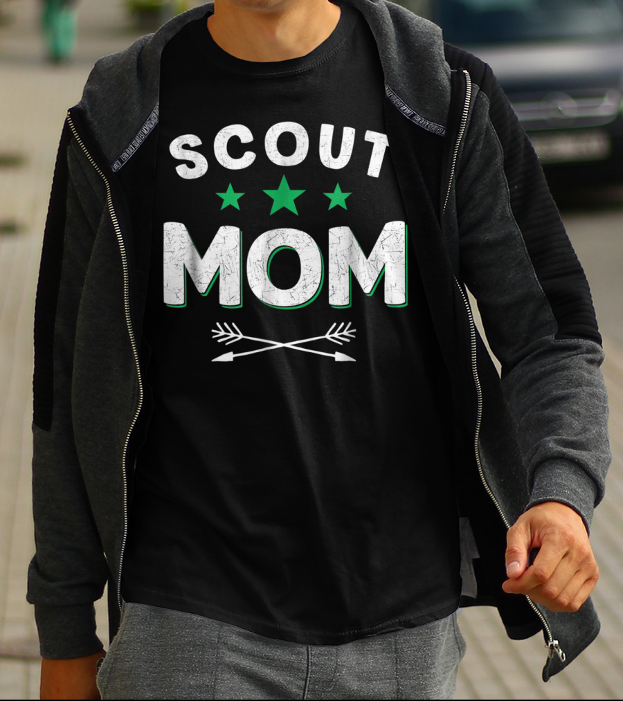 Scout Mom With Stars And Arrows Camping Scouting T-Shirt