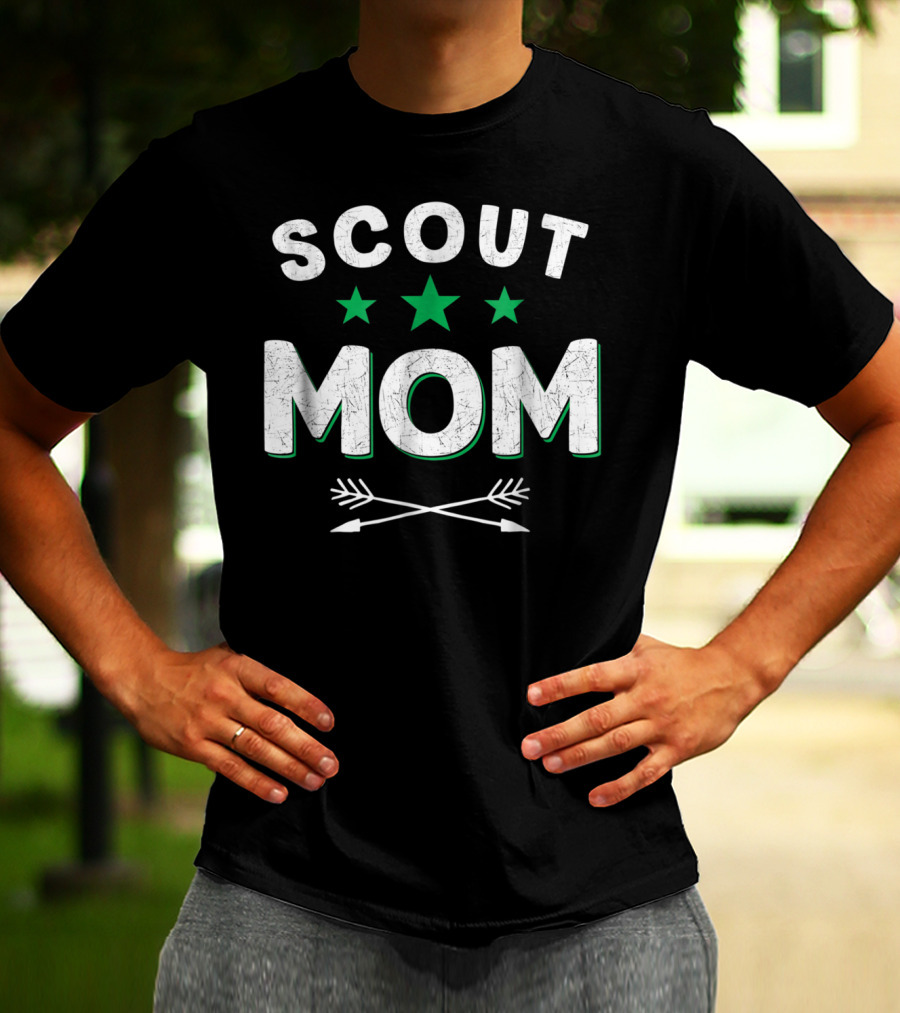 Scout Mom With Stars And Arrows Camping Scouting T-Shirt