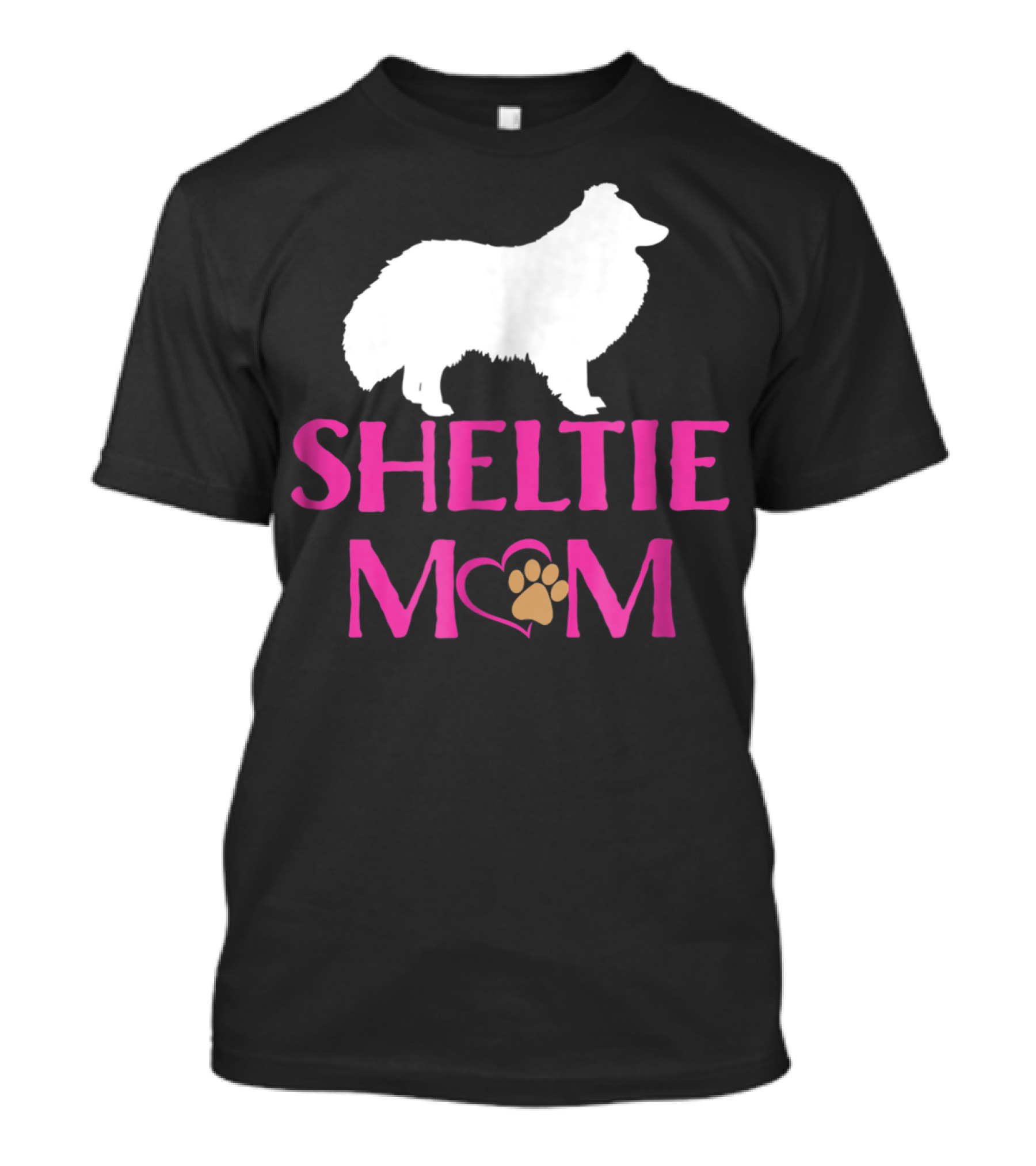 Sheltie Mom With Heart And Paw Prints T-Shirt