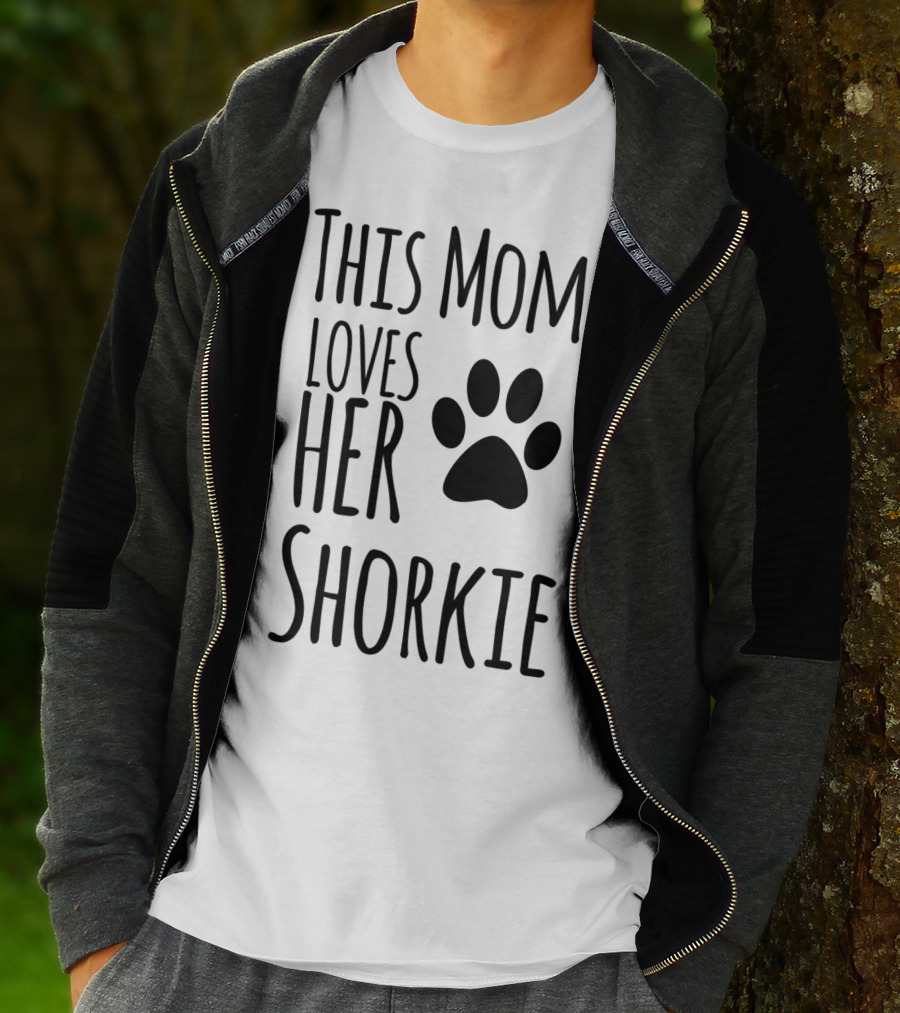 This Mom Loves Her Shorkie Paw Print Dog Owner Pet Lover T-Shirt
