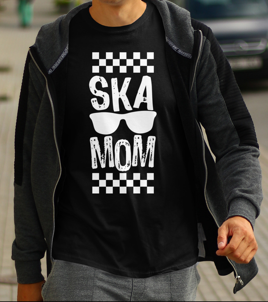 Ska Mom 80s Music Checkered Sunglasses T-Shirt