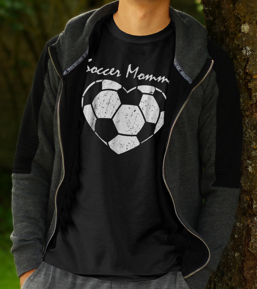 Soccer Momma Heart Graphic Soccer T-Shirt