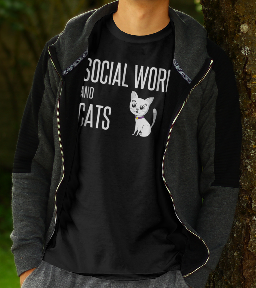 Social Work And Cats Lover Owner Worker Cat T-Shirt