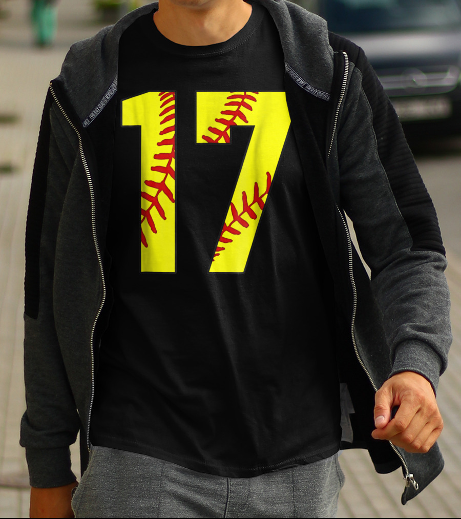 Softball Mom 17 Jersey Player Fan T-Shirt
