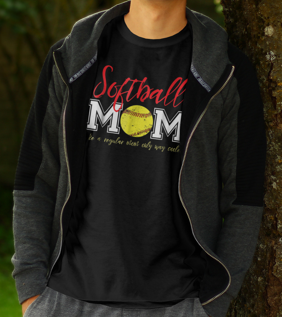 Softball Mom Like A Regular Mom Only Way Cooler T-Shirt