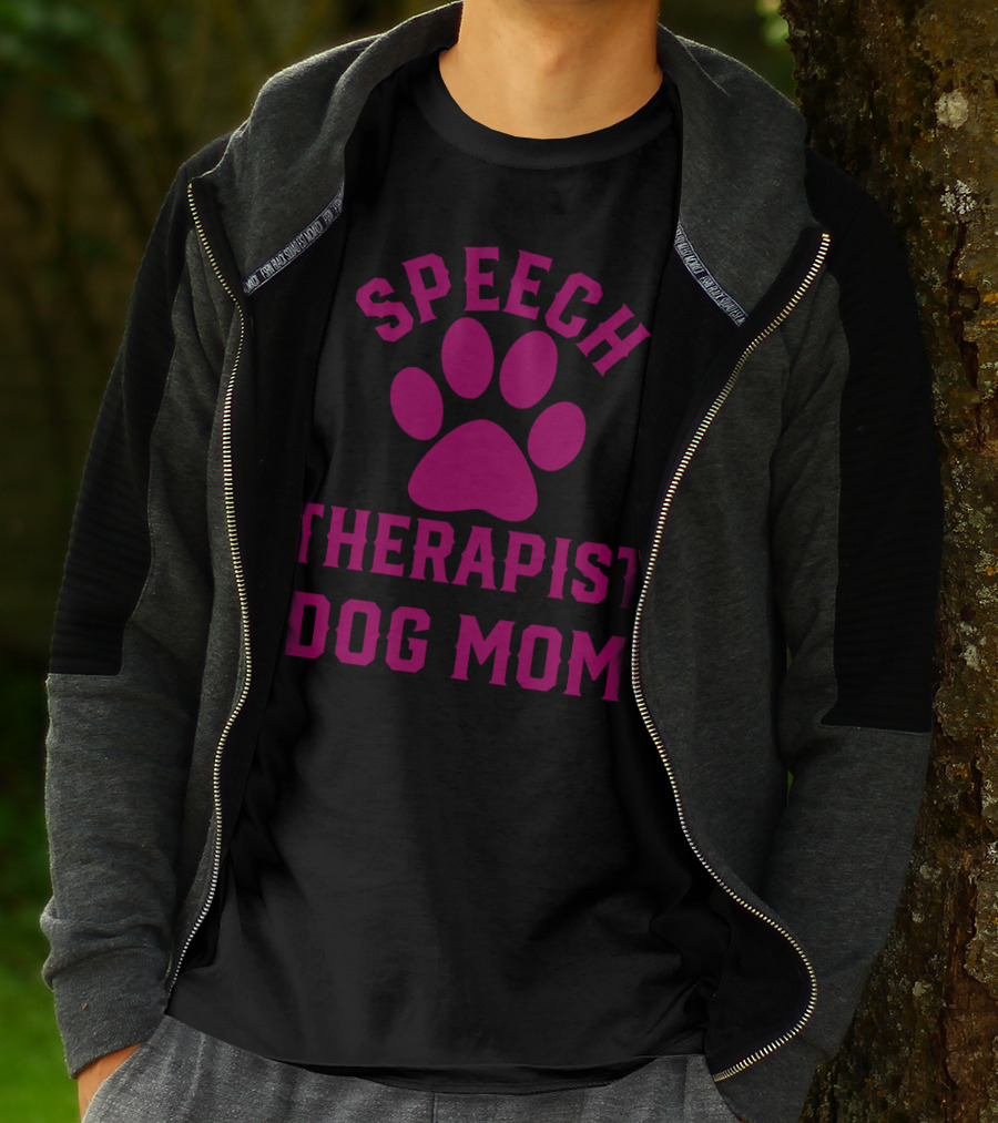Speech Therapist Dog Mom Paw Prints T-Shirt