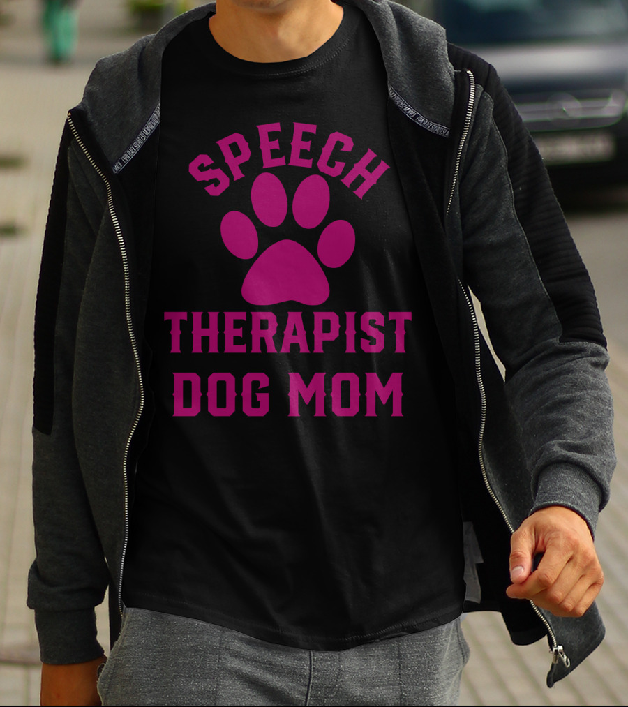 Speech Therapist Dog Mom Paw Prints T-Shirt