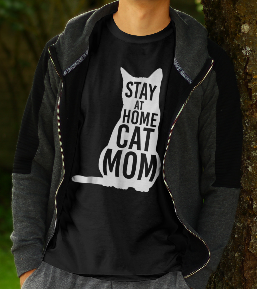 Stay At Home Cat Mom Silhouette For Cat Moms T-Shirt