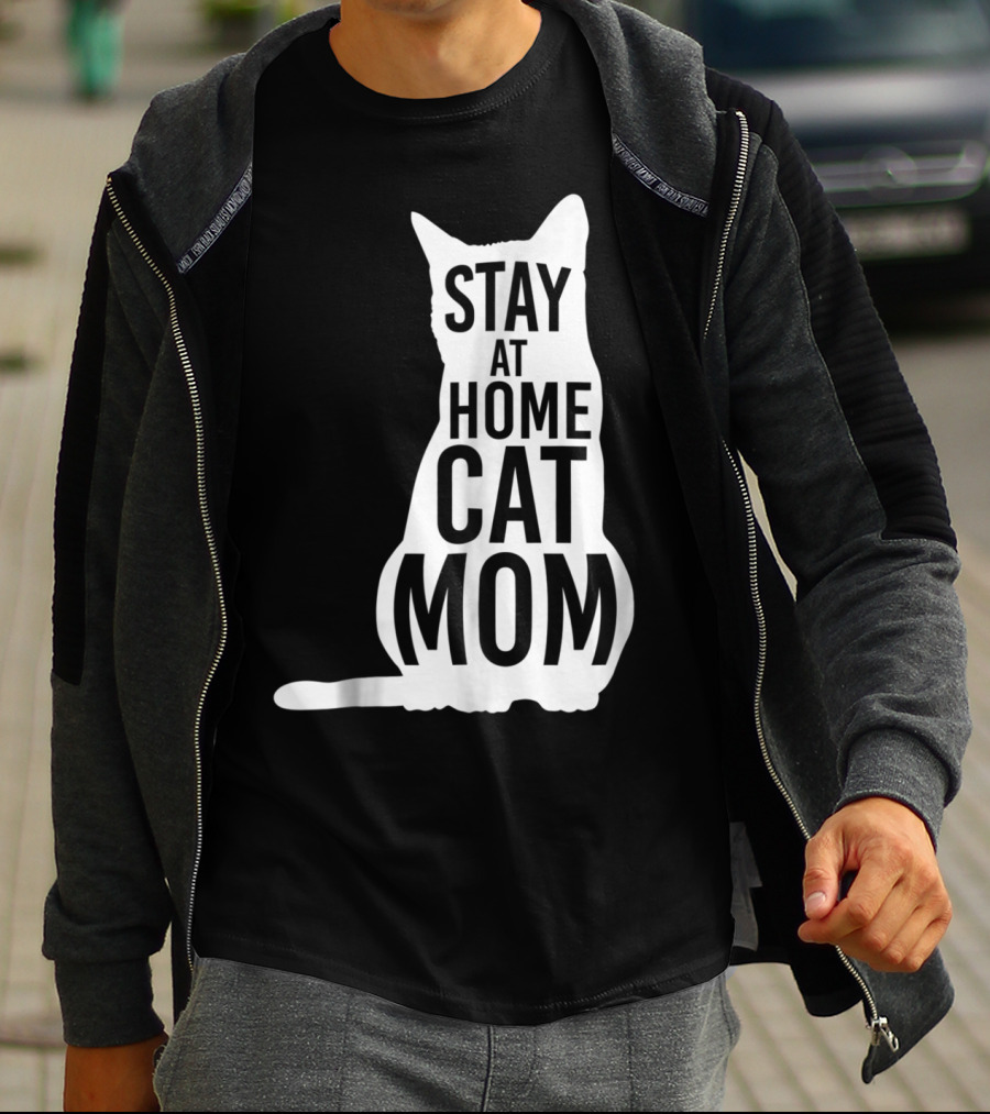 Stay At Home Cat Mom Silhouette For Cat Moms T-Shirt