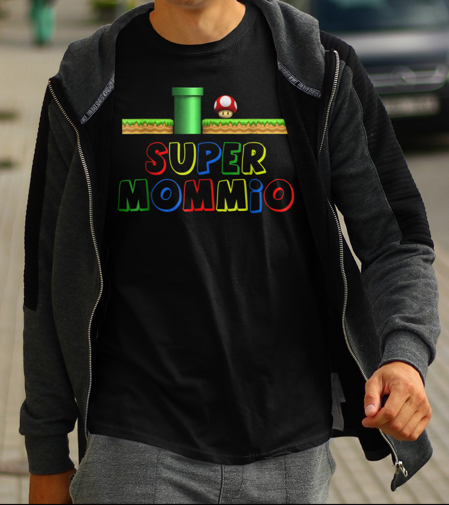 Super Mommio Gamer Mom Mario Mushroom Inspired T-Shirt
